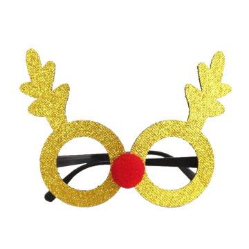 Christmas Glasses with Gold Reindeer