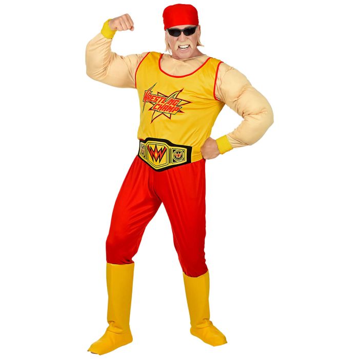 Wrestler costume in yellow and red