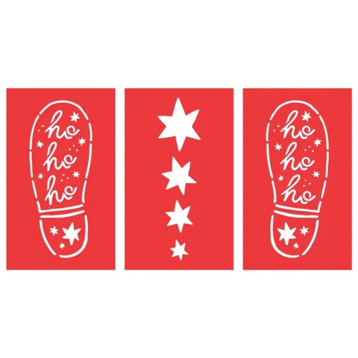 Santa's footprint template 3x - 16.5x27.5 cm mix