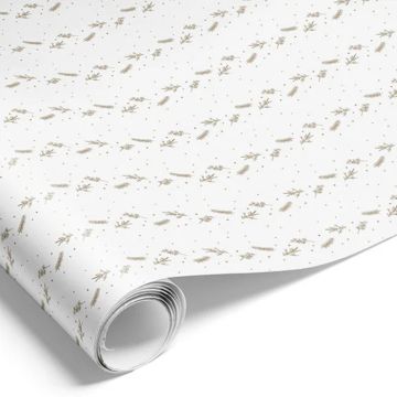 Wrapping paper in white with gold designs - 1000x70 cm