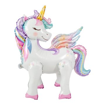 Unicorn 3D foil balloon multicoloured - 68x57 cm