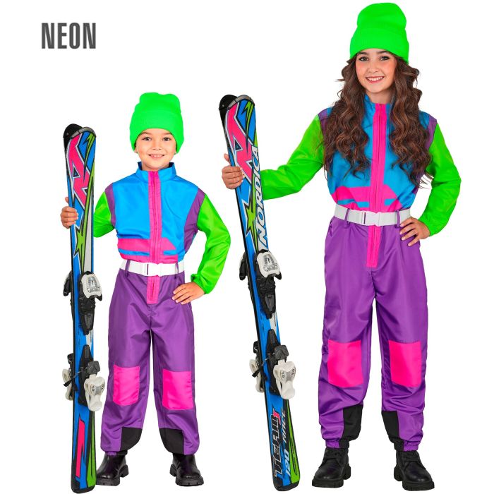 Multicoloured Neon Ski Suit for Kids