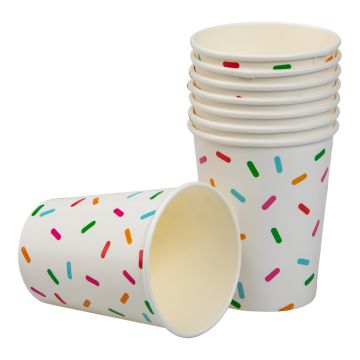 Paper Cups with Sprinkles Design 8x