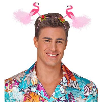 Pink hairband with flamingos - one size