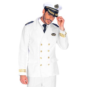 White captain's jacket for men with gold buttons