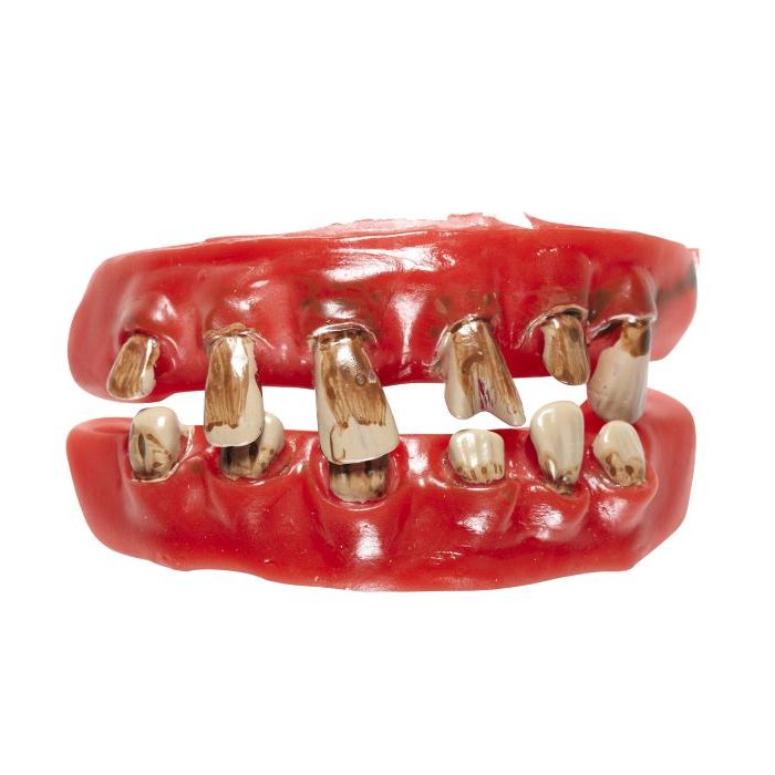Dentures with rotten teeth