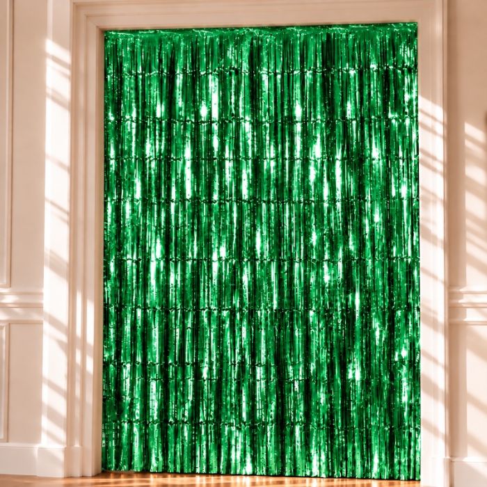 Green Glitter Curtain - 100 x 240 cm