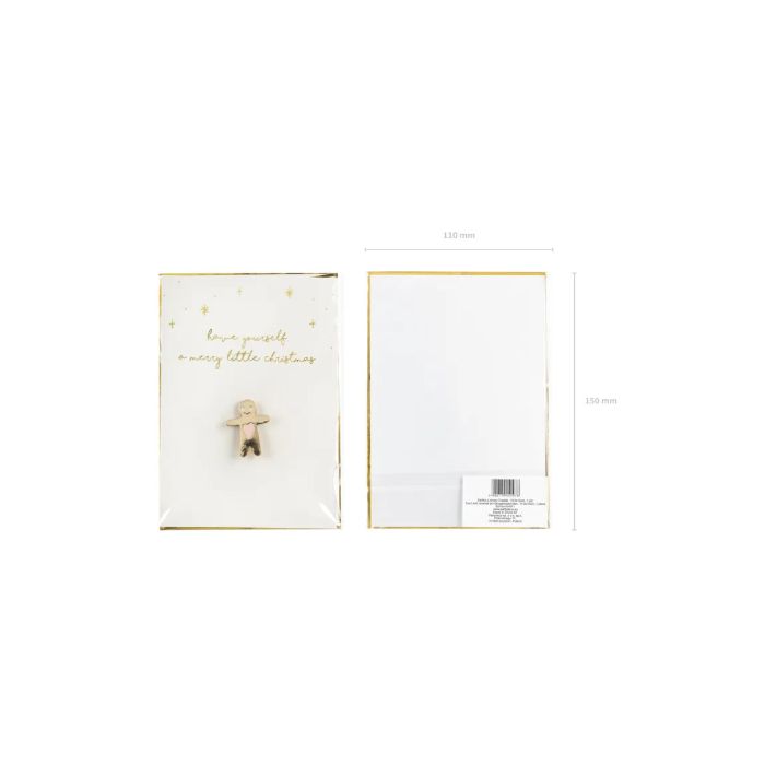Christmas card with gingerbread man 10.5x14.8 cm