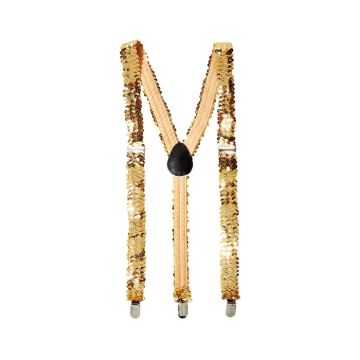 Sequin suspenders gold for adults