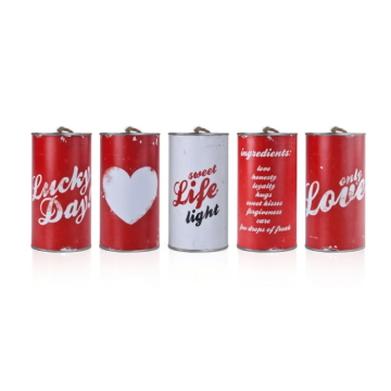 Wedding cans for the car retro red - incl string