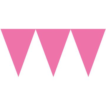 Pink Plastic Flag Garland - 4.5 meters