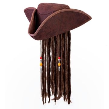 Pirate Hat with Brown Braids