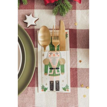 Nutcracker cutlery pocket napkin 6x - 20x10 cm
