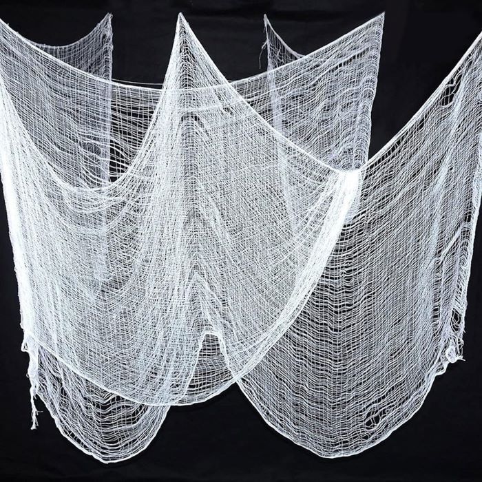 White net spiderweb decoration - 2x5 m