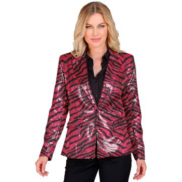 Pink Zebra Sequin Jacket for Women