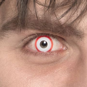White and Red Psycho Contact Lenses