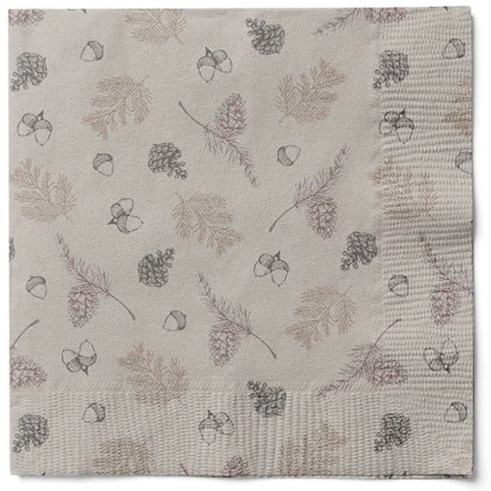 Brown napkins with nature motifs 20x The Old Pharmacy