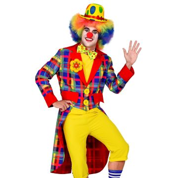 Checked Clown Jacket with Tails for Adults