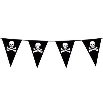 Pirate flag garland with skulls - 6 m