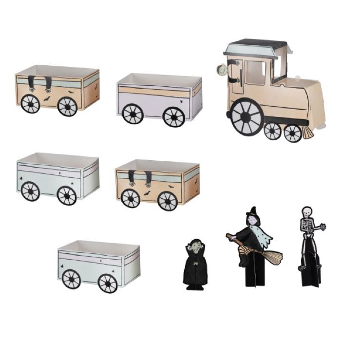Cosy Halloween Paper Ghost Train Table Decoration - 9 Pieces