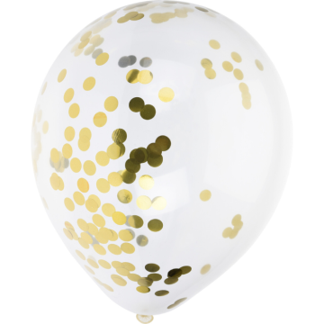 Balloon with gold confetti 8x - 30 cm