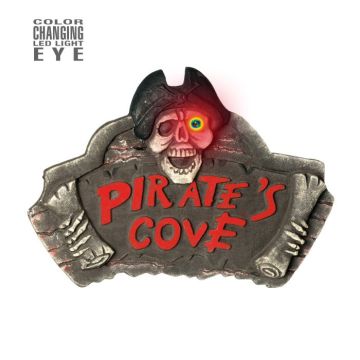 Pirate sign with LED light eye - 51x34 cm
