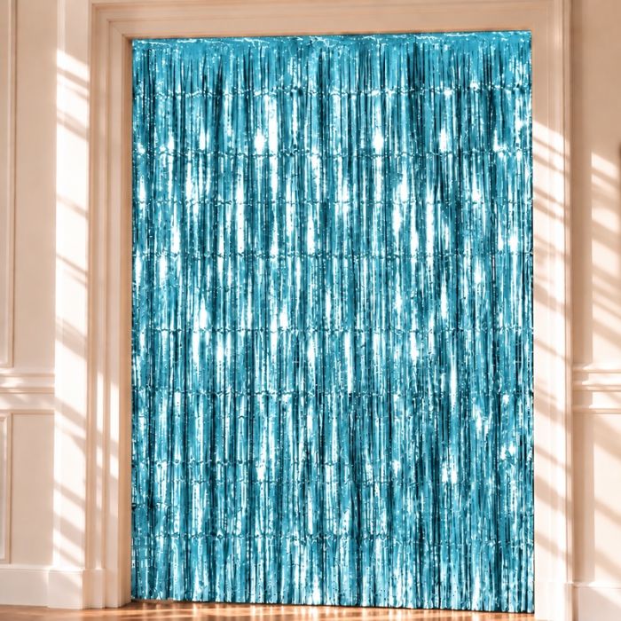 Light Blue Glitter Curtain - 100 x 240 cm