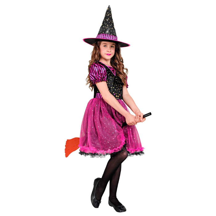 Pink witch costume for children