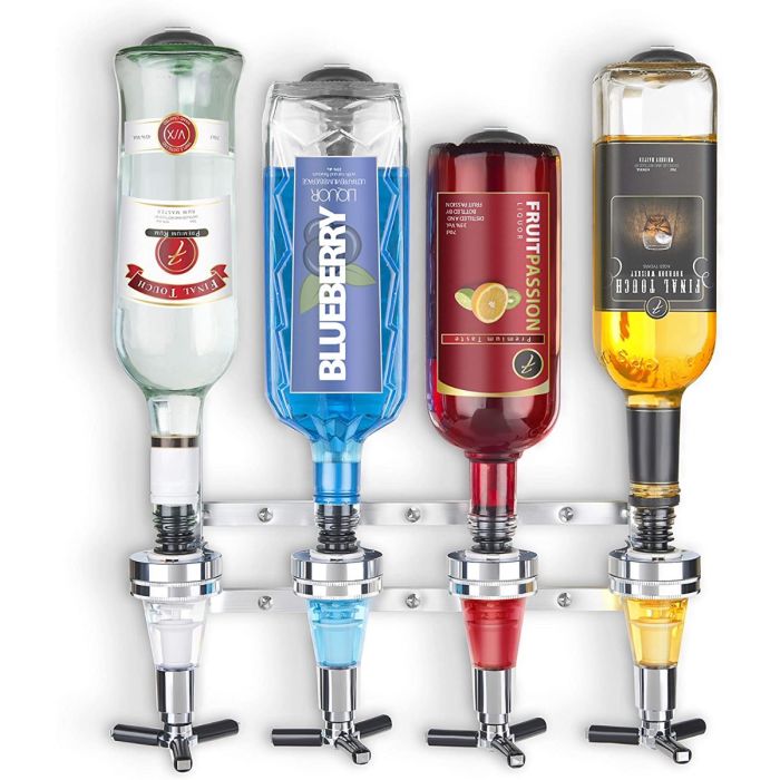 Wall-mounted bottle holder for 4 Bottles