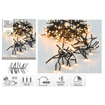 LED string light cluster 1152 LED Warm white 8.5 m
