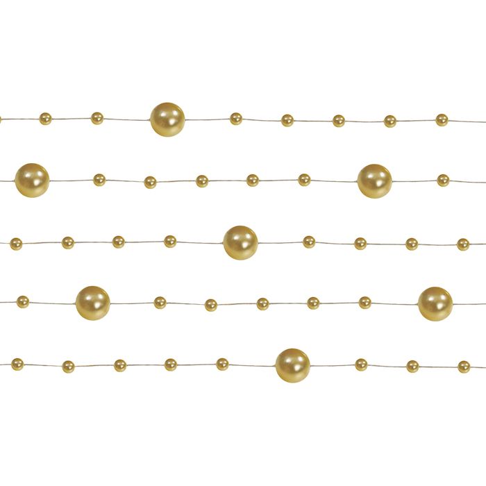 Gold pearl garlands 5x - 1.3 meters