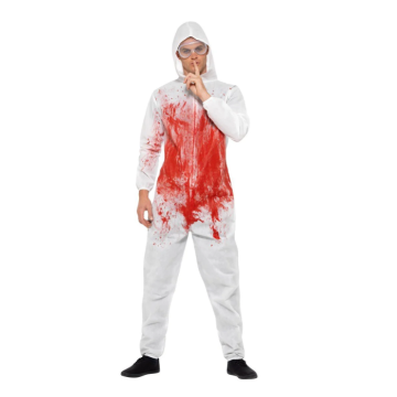 White jumpsuit with blood costume - 2 pieces