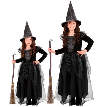 Black Witch Costume for Girls - 2 Pieces