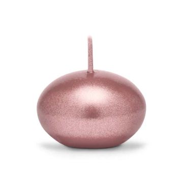 Floating candles metallic rose gold 5x - 4 cm