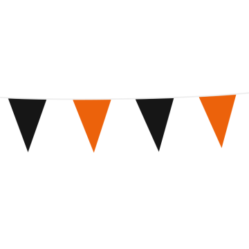 Black and orange Halloween flag garland - 10 m
