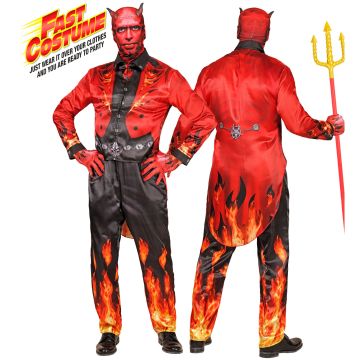 Devil costume for men with mask and horns
