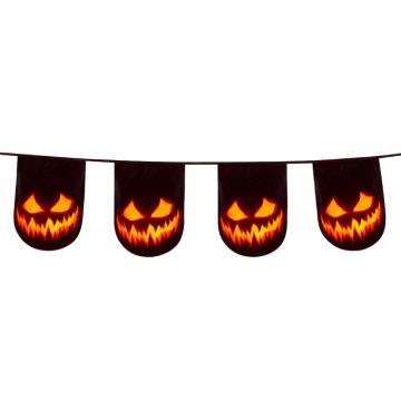 Spooky Halloween pumpkin plastic garland - 6 m