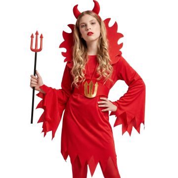 Devil Costume with Belt and Horns for Girls