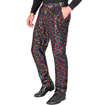 Men's Multicoloured Sequin Trousers