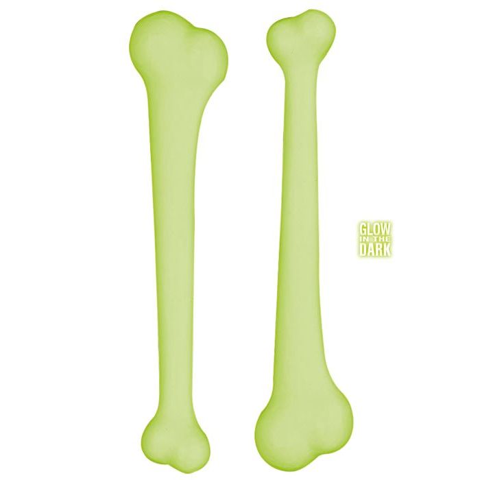 Glow-in-the-dark bone maracas - 2x
