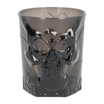 Skull plastic glass transparent black - 400 ml