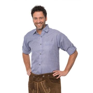 Oktoberfest Tyrolean shirt blue for men
