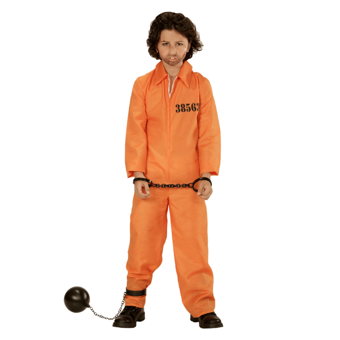 Orange prison suit costume for children
