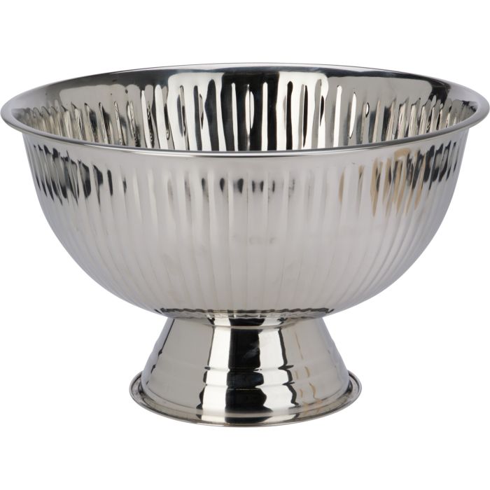 Handcrafted Footed Bowl with Hammered Lines Ø 39.5 cm
