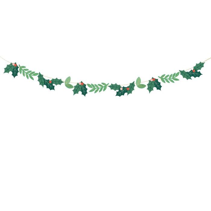 Green mistletoe Christmas garland - 1.5 m