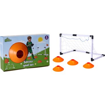 Football Goal with Net and 4 Cones