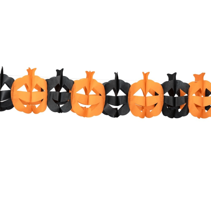 Pumpkin garland black/orange - 6 meters