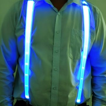 Blue LED suspenders neon - onesize