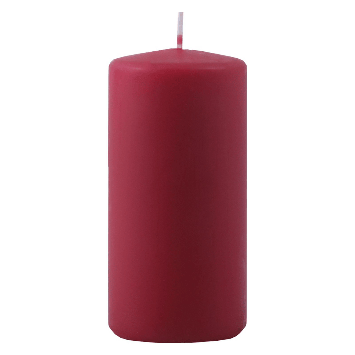 Block Candle Ruby Red 1x - 6x12 cm