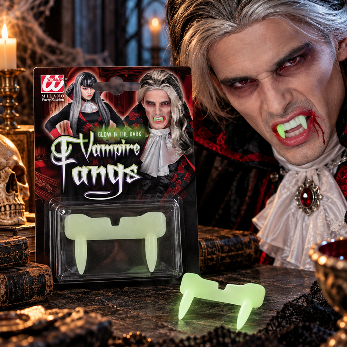 Glow-in-the-dark vampire set of fangs